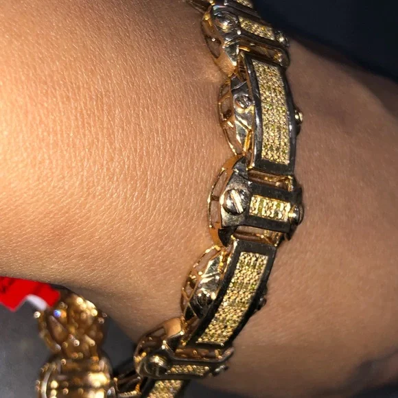 Real diamond custom made men bracelet unbeatable NOT CZ not fake best gift SALE